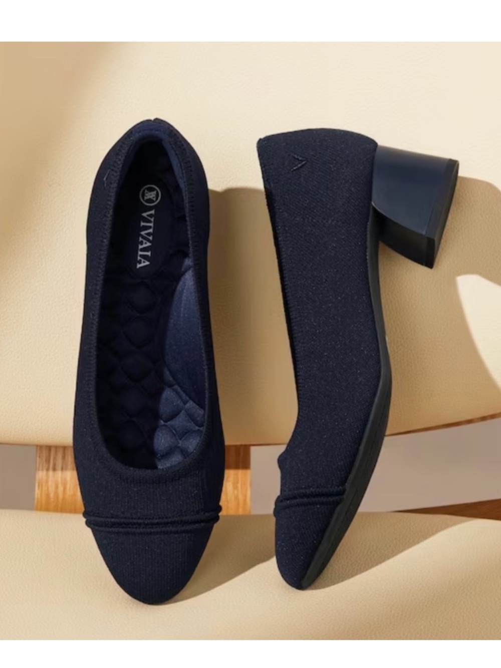 Vivaia Julie Arch Pro Pump Heels Shoes Womens Size 10.5 US 41.5 EU Navy Slip On